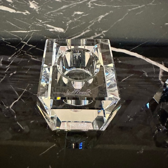 Rosenthal Crystal Candleholder Set Mint Vintage Pair in Original Box - Picture 5 of 12